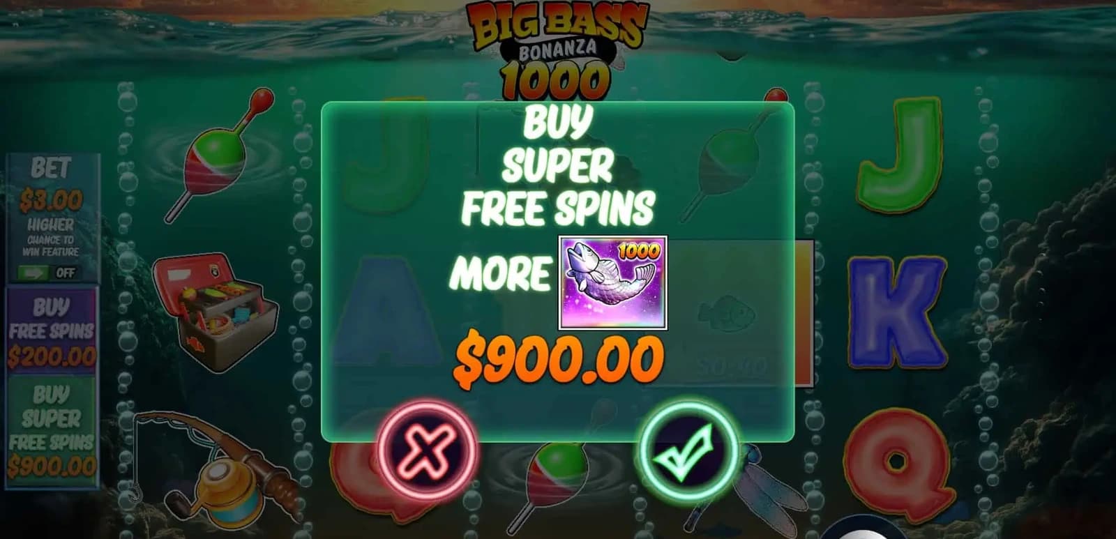 Buy Feature screen